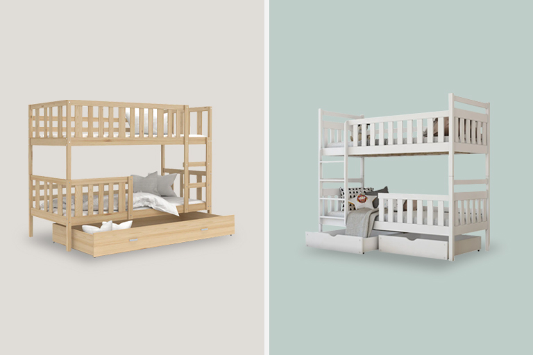 Двуетажни легла от естествено дърво